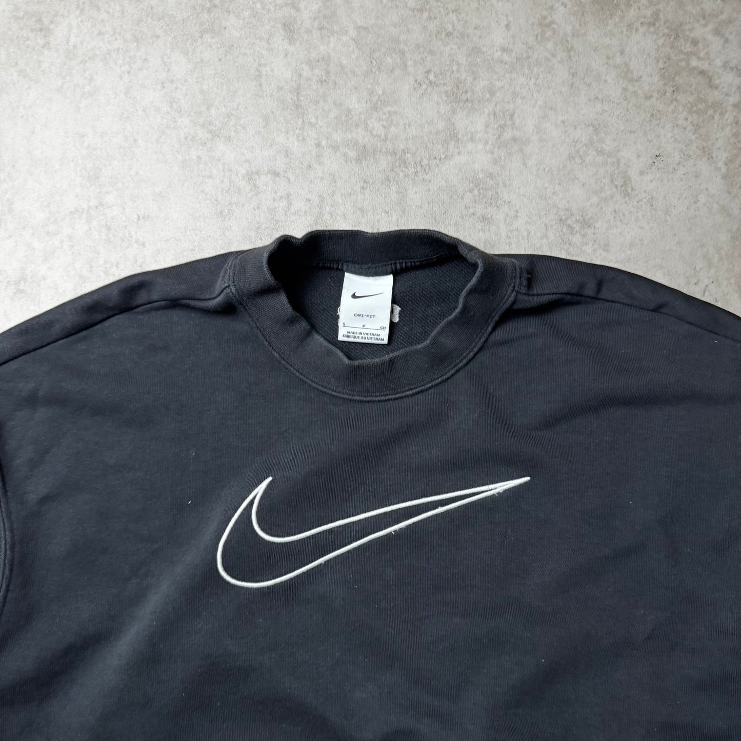 Black Cropped Nike Sweatshirt - S