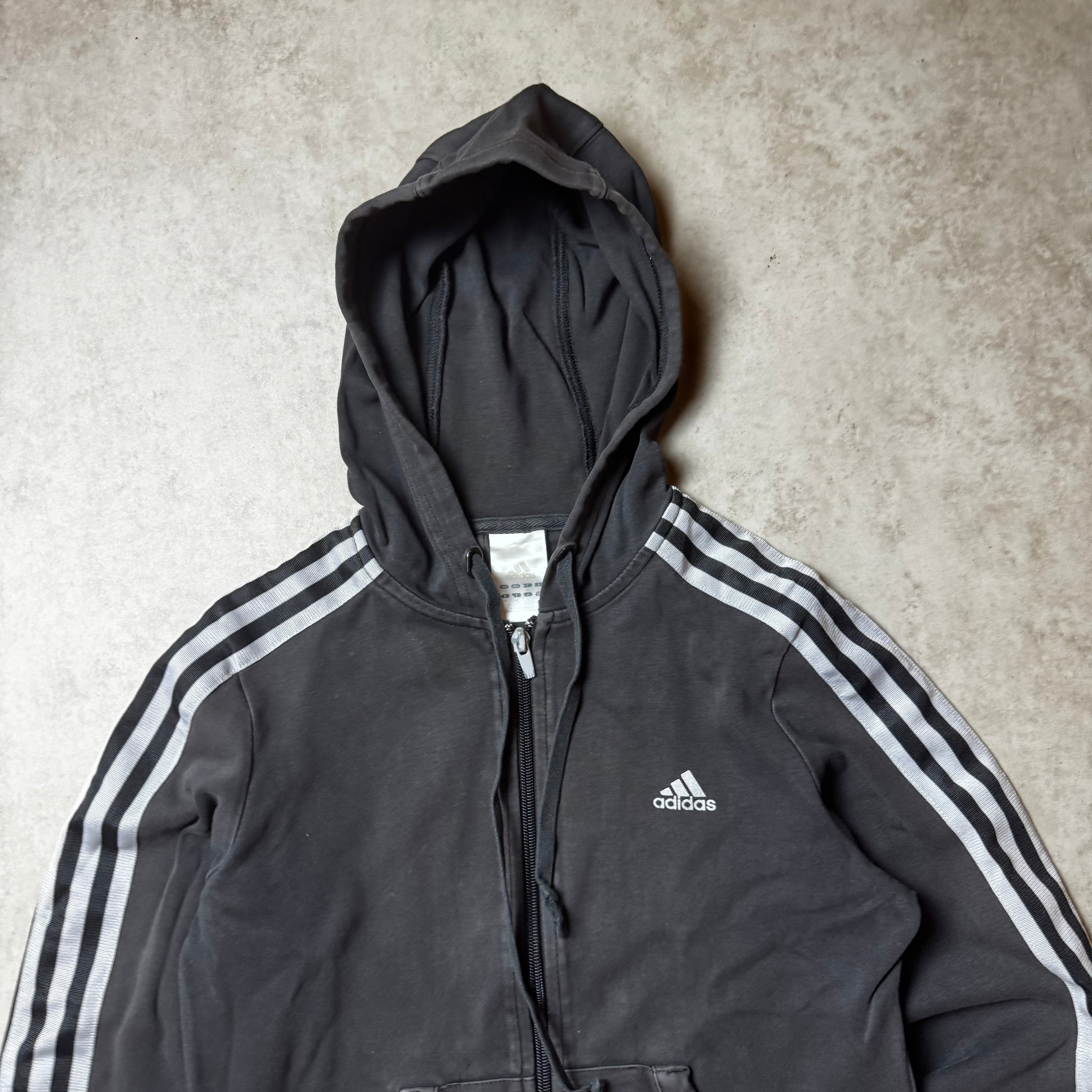 Black Adidas Zip Up Hoodie - M (S)