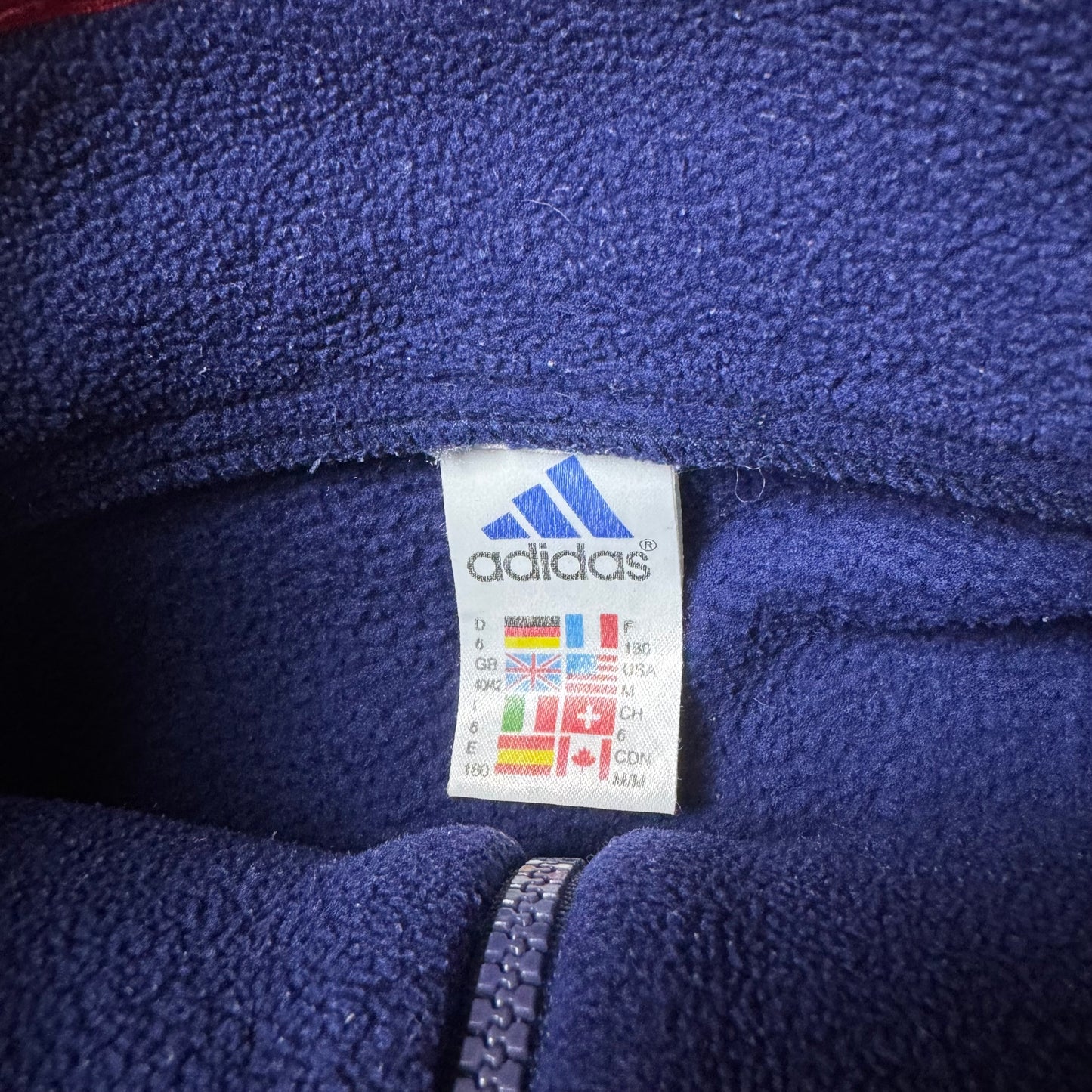 Navy Vintage Adidas Quarter Zip - L