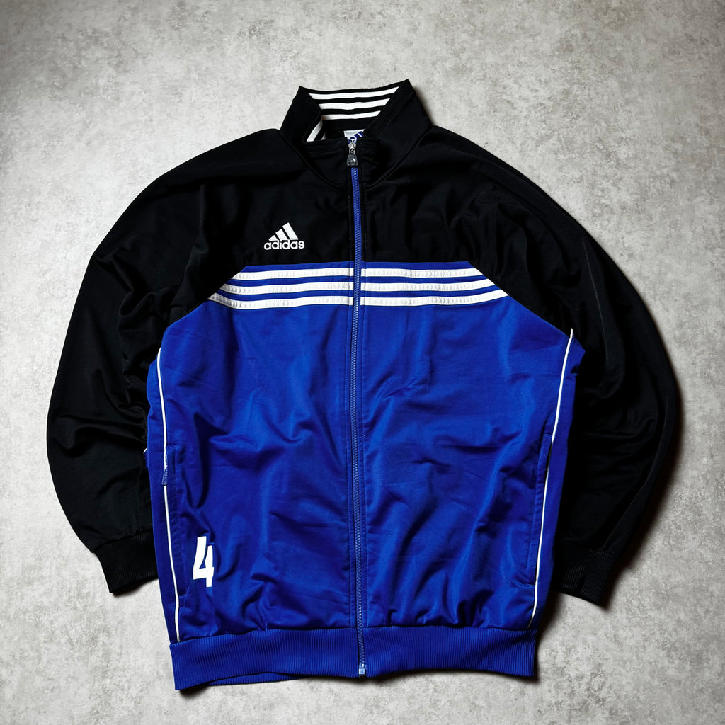 Blue Adidas Vintage Zip Up Hoodie - L