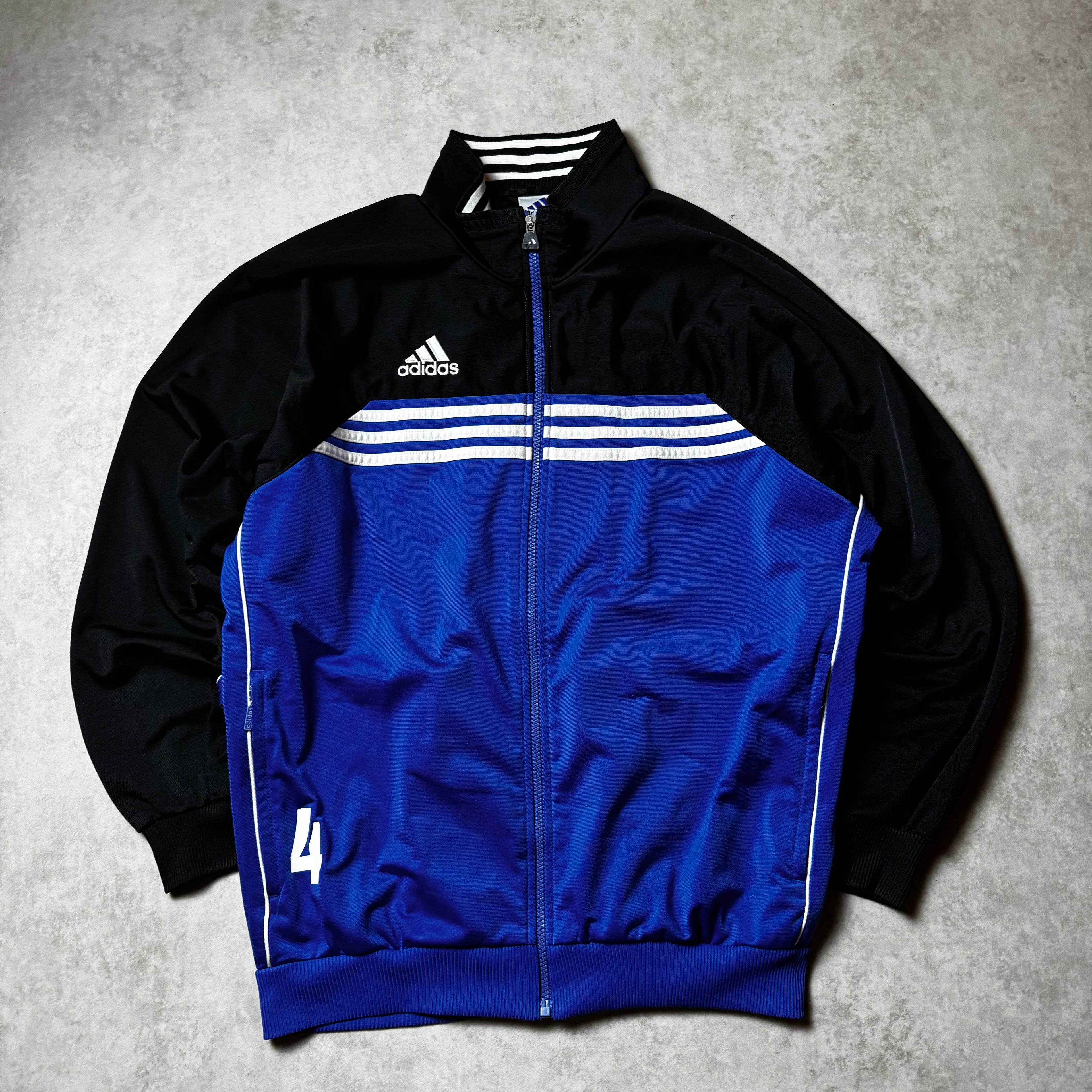 Blue Adidas Vintage Zip Up Hoodie - L