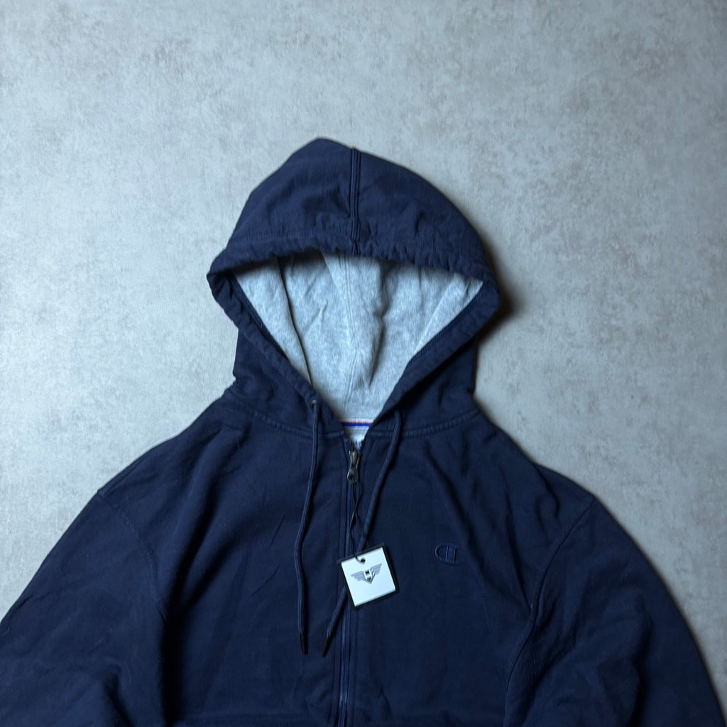 Dark Blue Champion Logo Hoodie - Size M