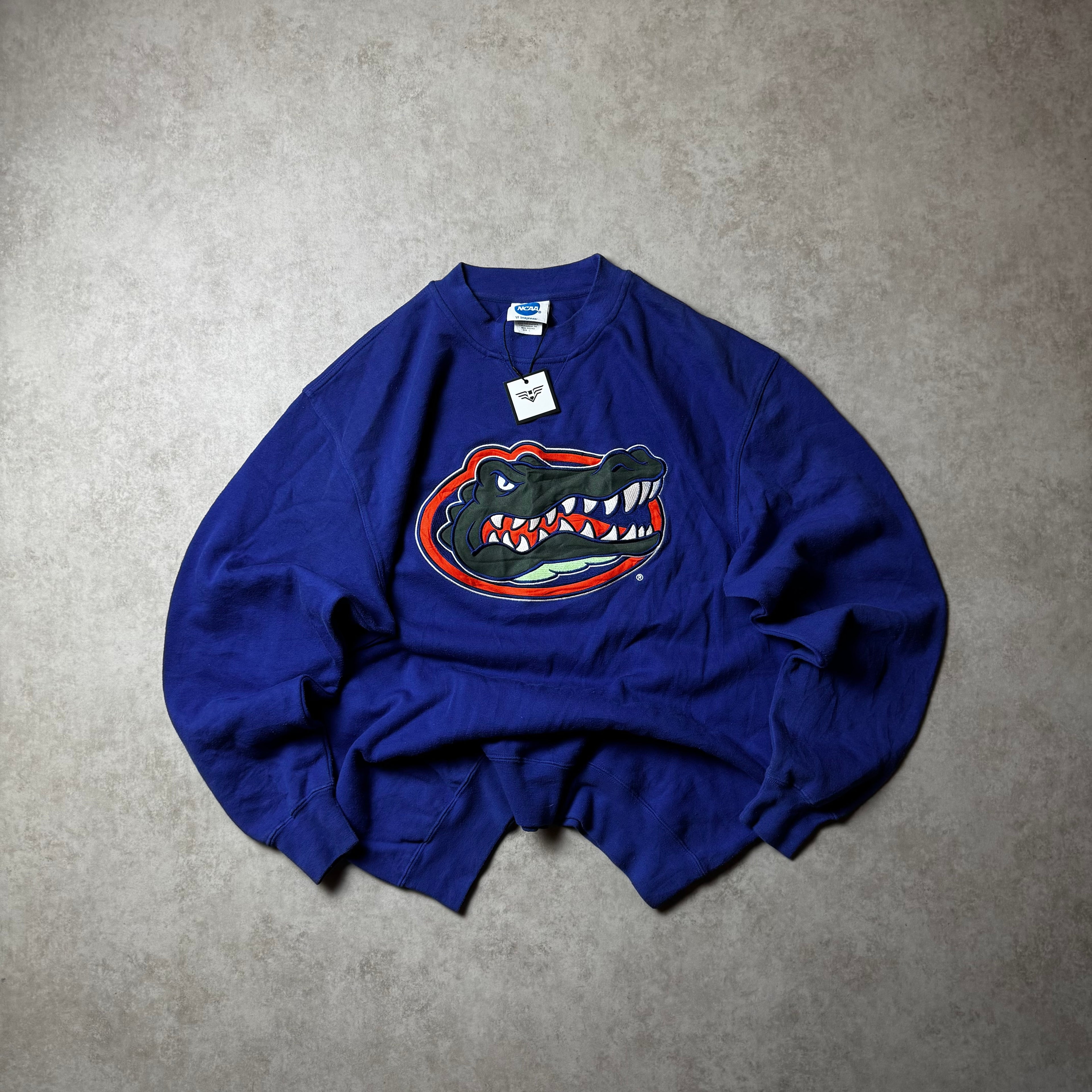 Dark Blue Crocodile Embroidery Sweatshirt - Size L