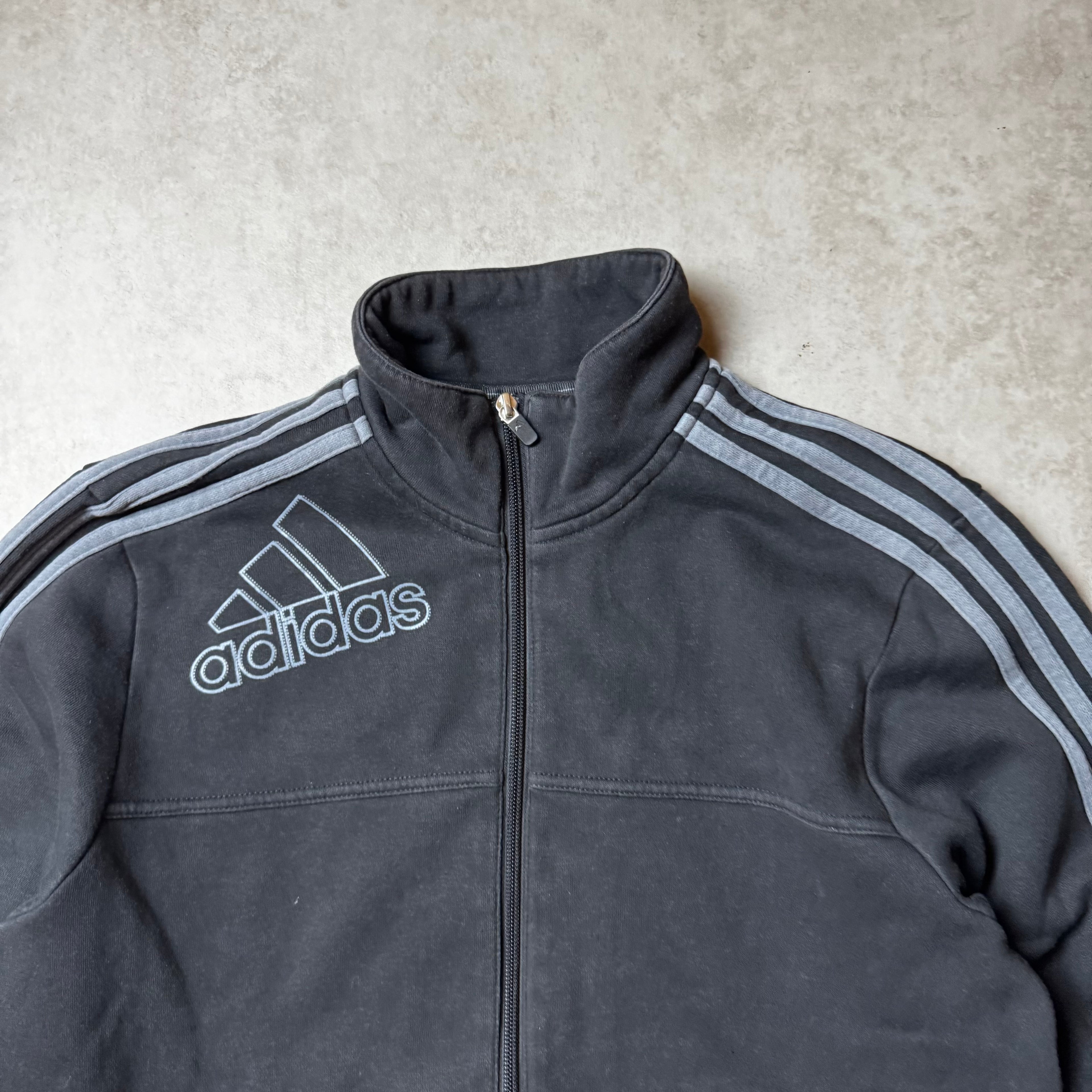 Black Adidas Zip Up Hoodie - L