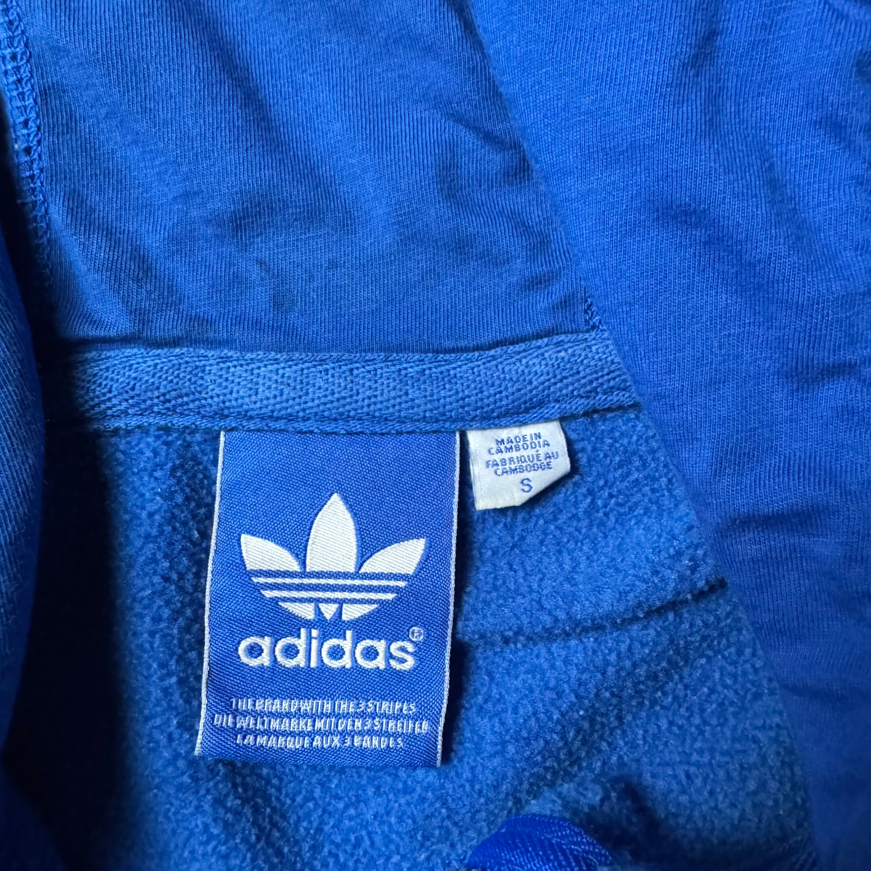 Blue Adidas Zip Up Hoodie - Size S