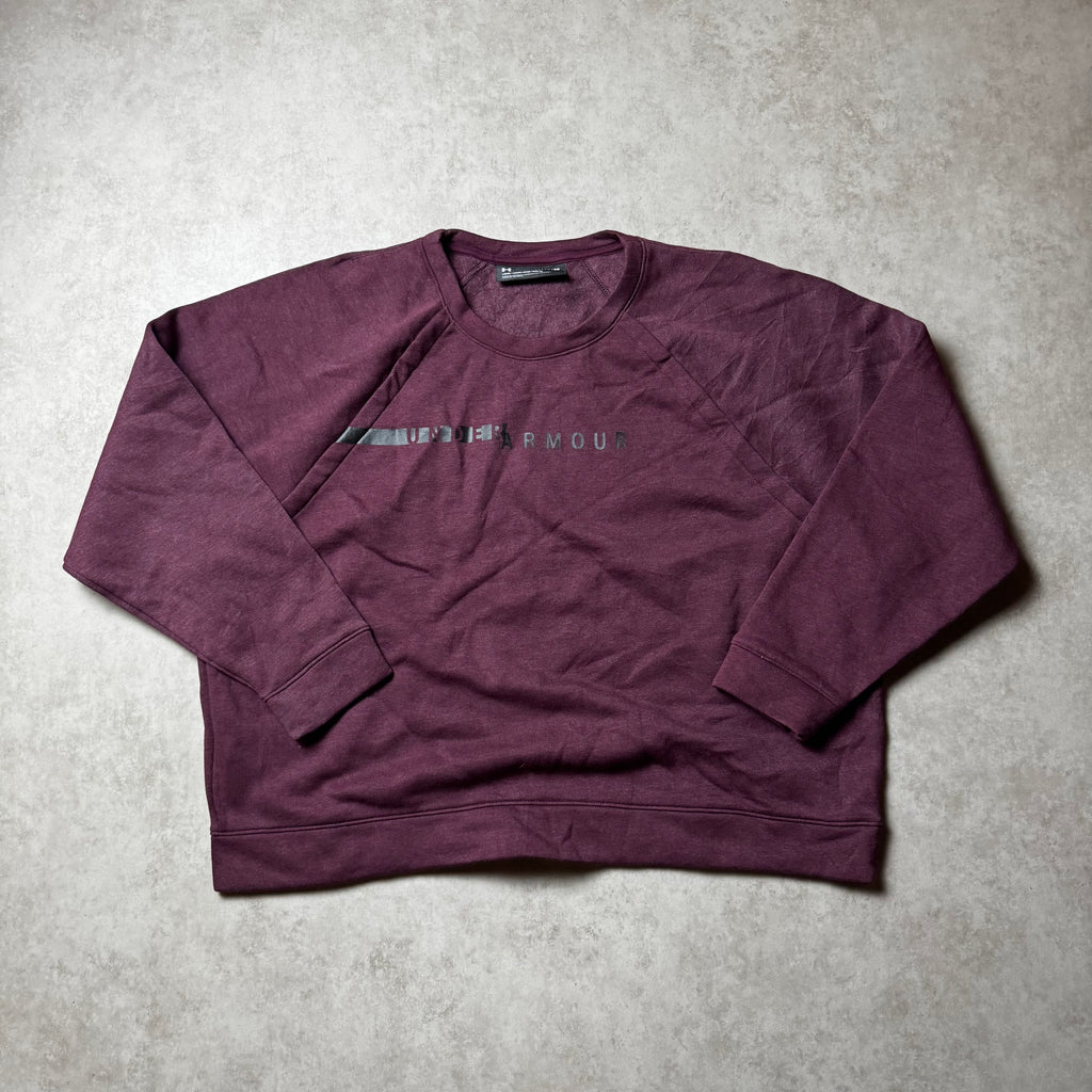 Dark Red Under Armour Cropped Sweatshirt - Size XL