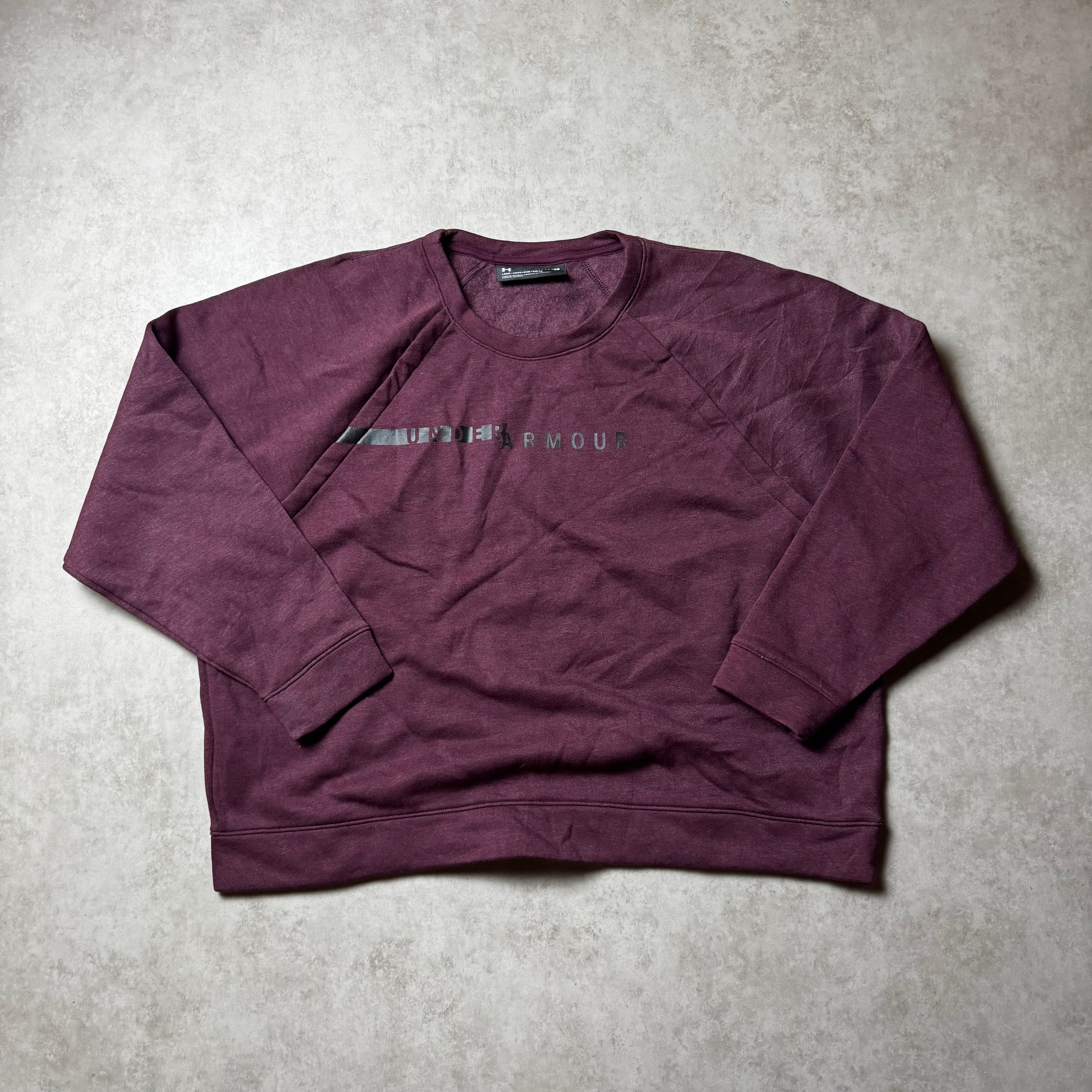 Dark Red Under Armour Cropped Sweatshirt - Size XL