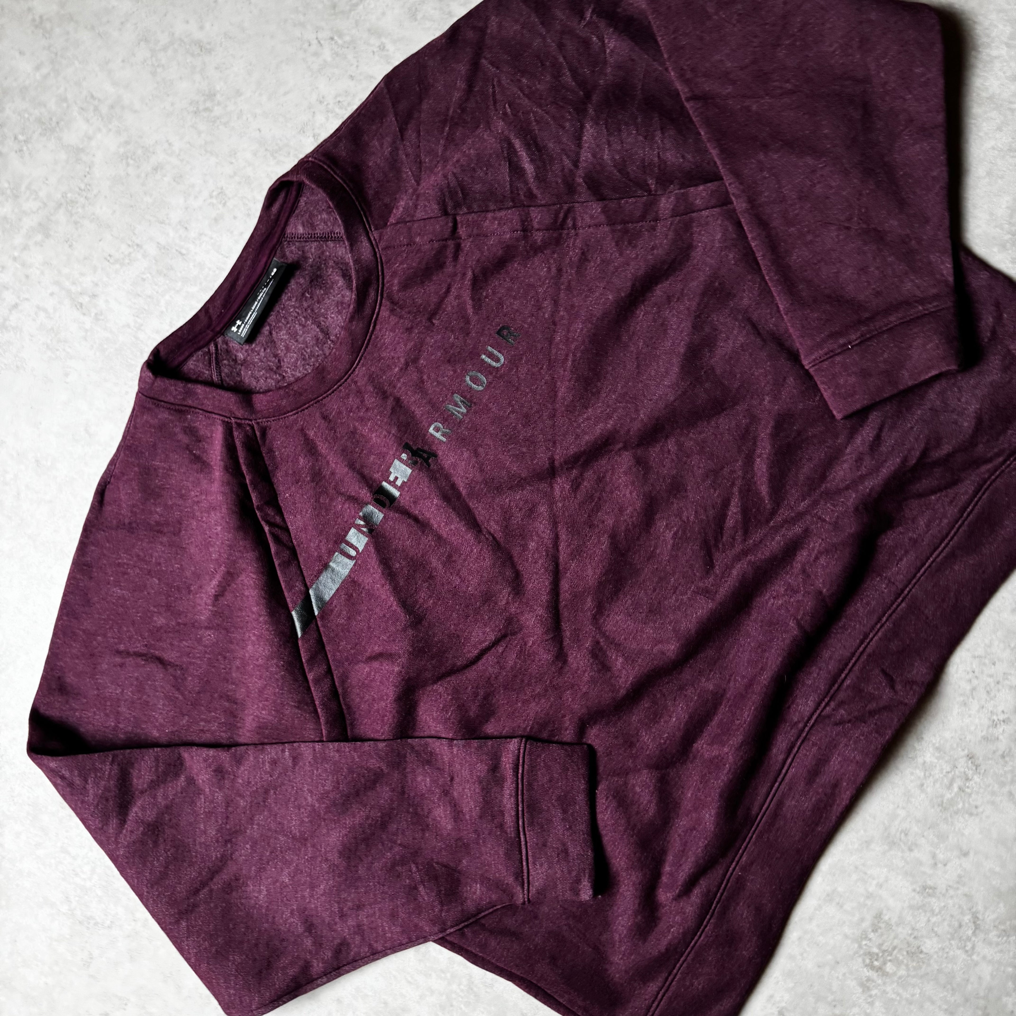 Dark Red Under Armour Cropped Sweatshirt - Size XL