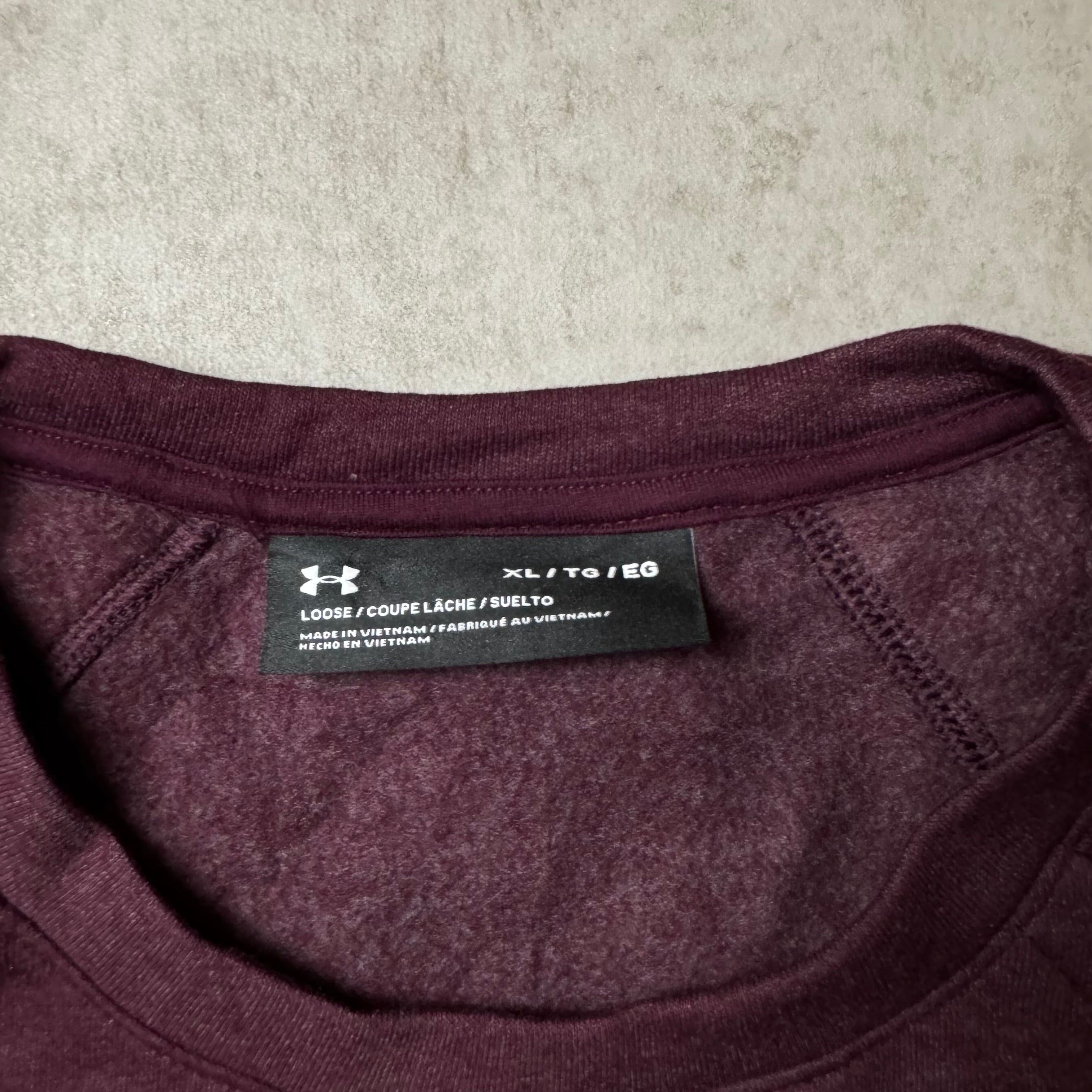 Dark Red Under Armour Cropped Sweatshirt - Size XL