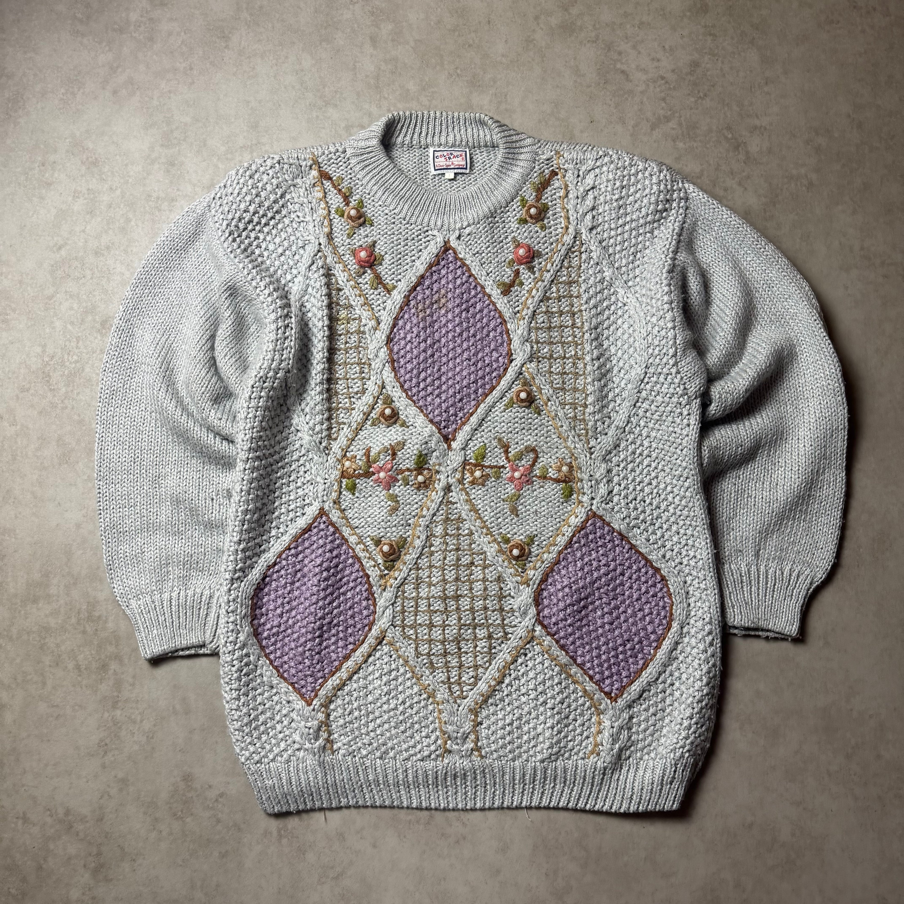 Gray Vintage Sweater - L