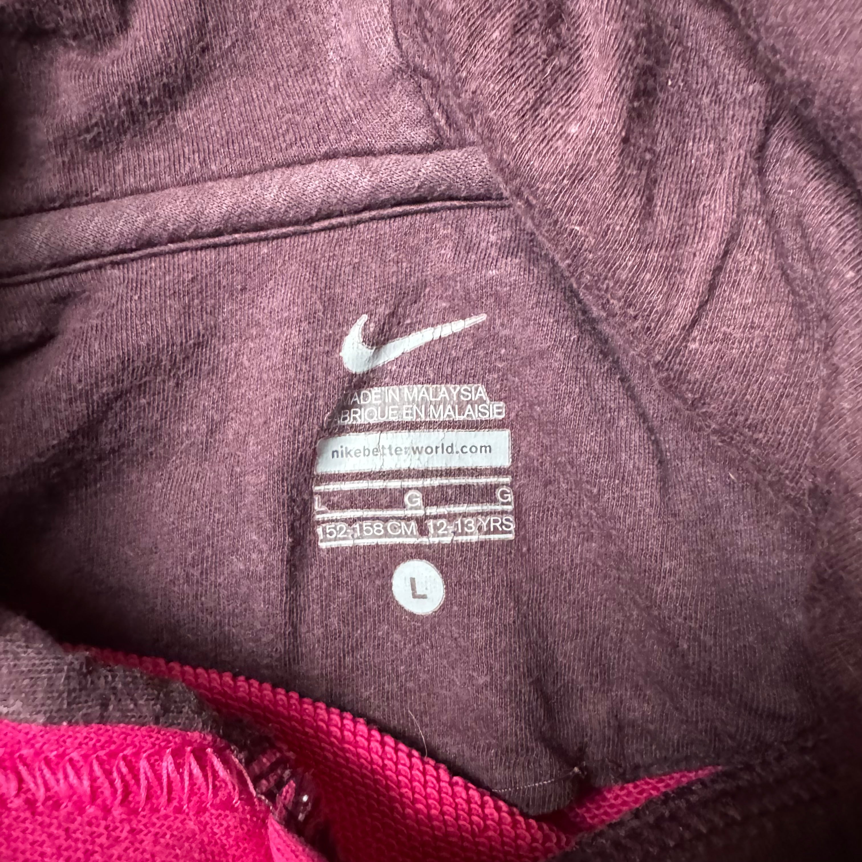 Pink Nike Hoodie - L (XS)