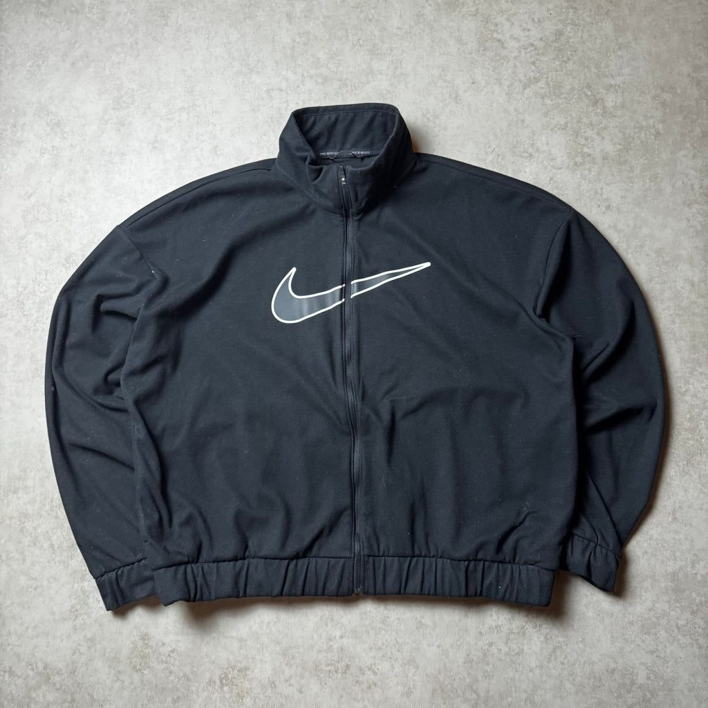 Black Nike Cropped Zip Up Hoodie - L (M)