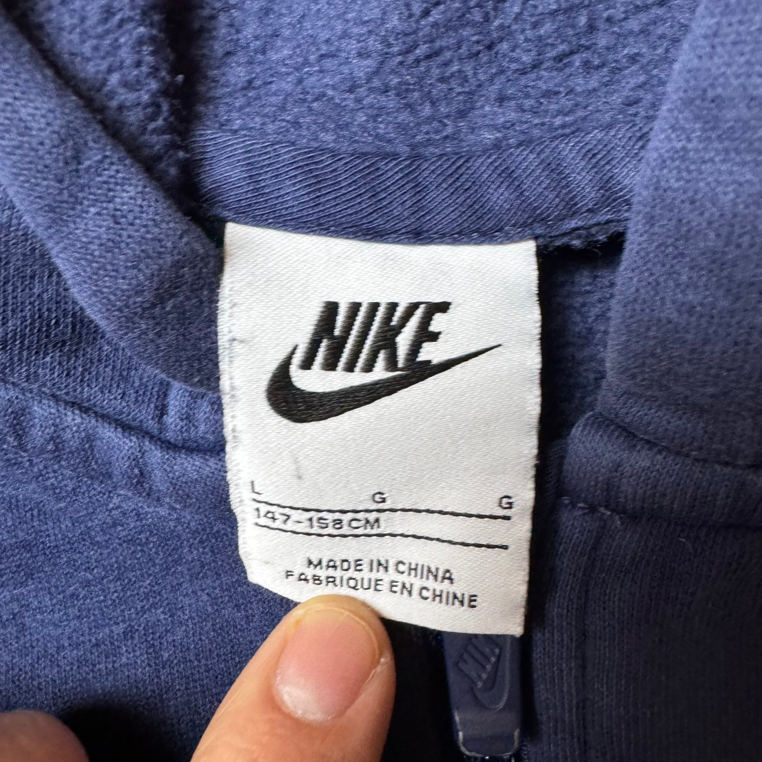 Navy Nike Zip Up Hoodie - L (XS)