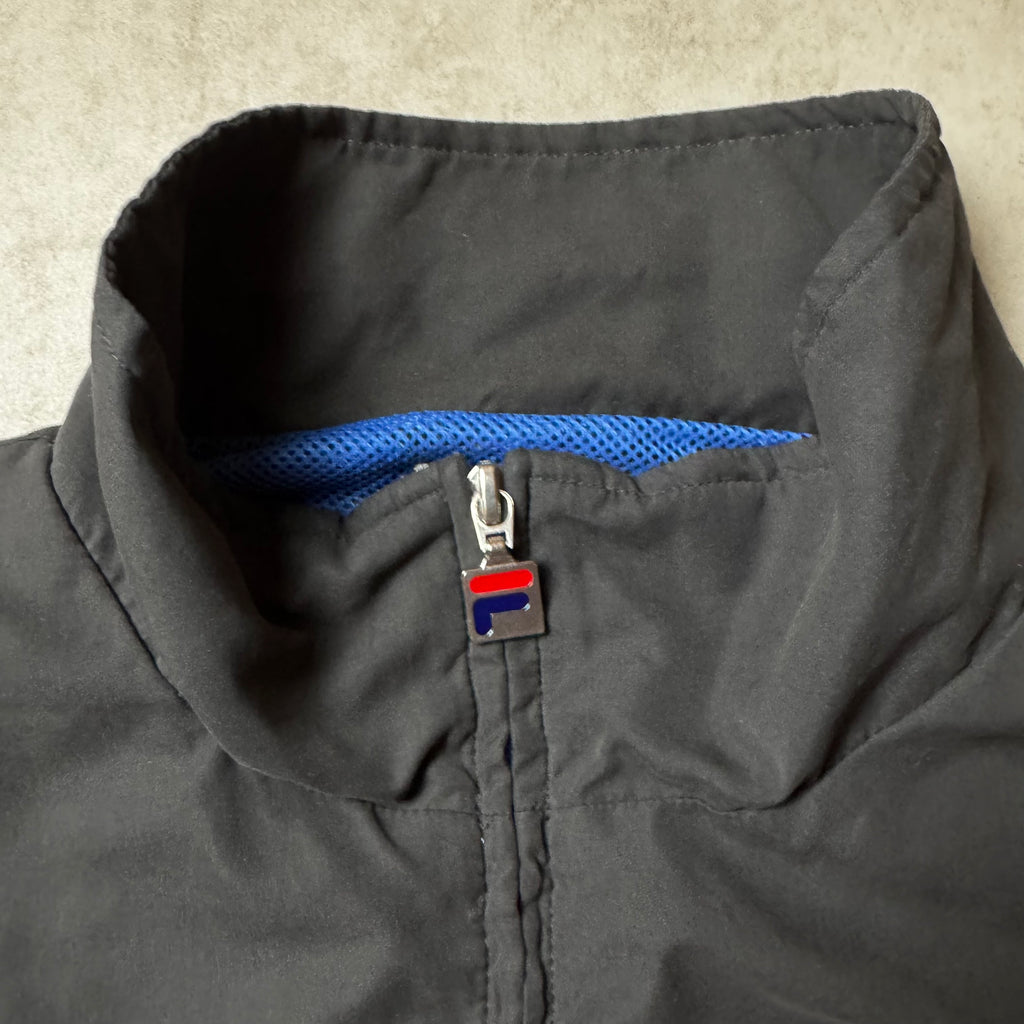 Black and Blue FILA Vintage Windbreaker - L