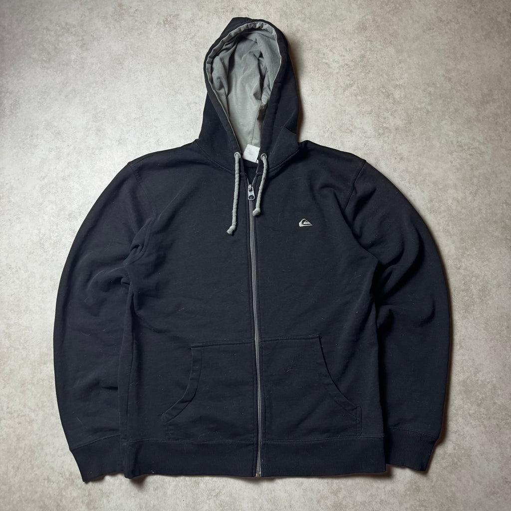 Black Quiksilver Zip Up Hoodie - XL