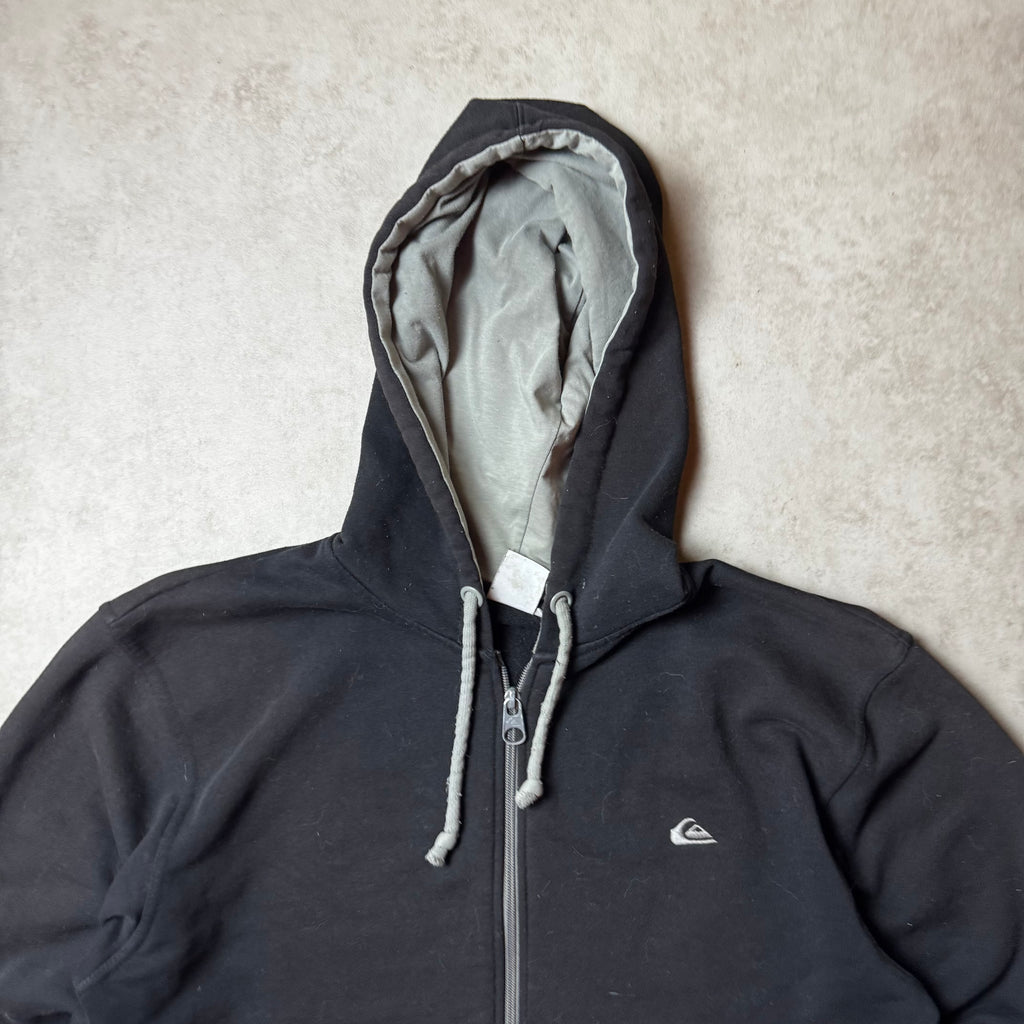 Black Quiksilver Zip Up Hoodie - XL