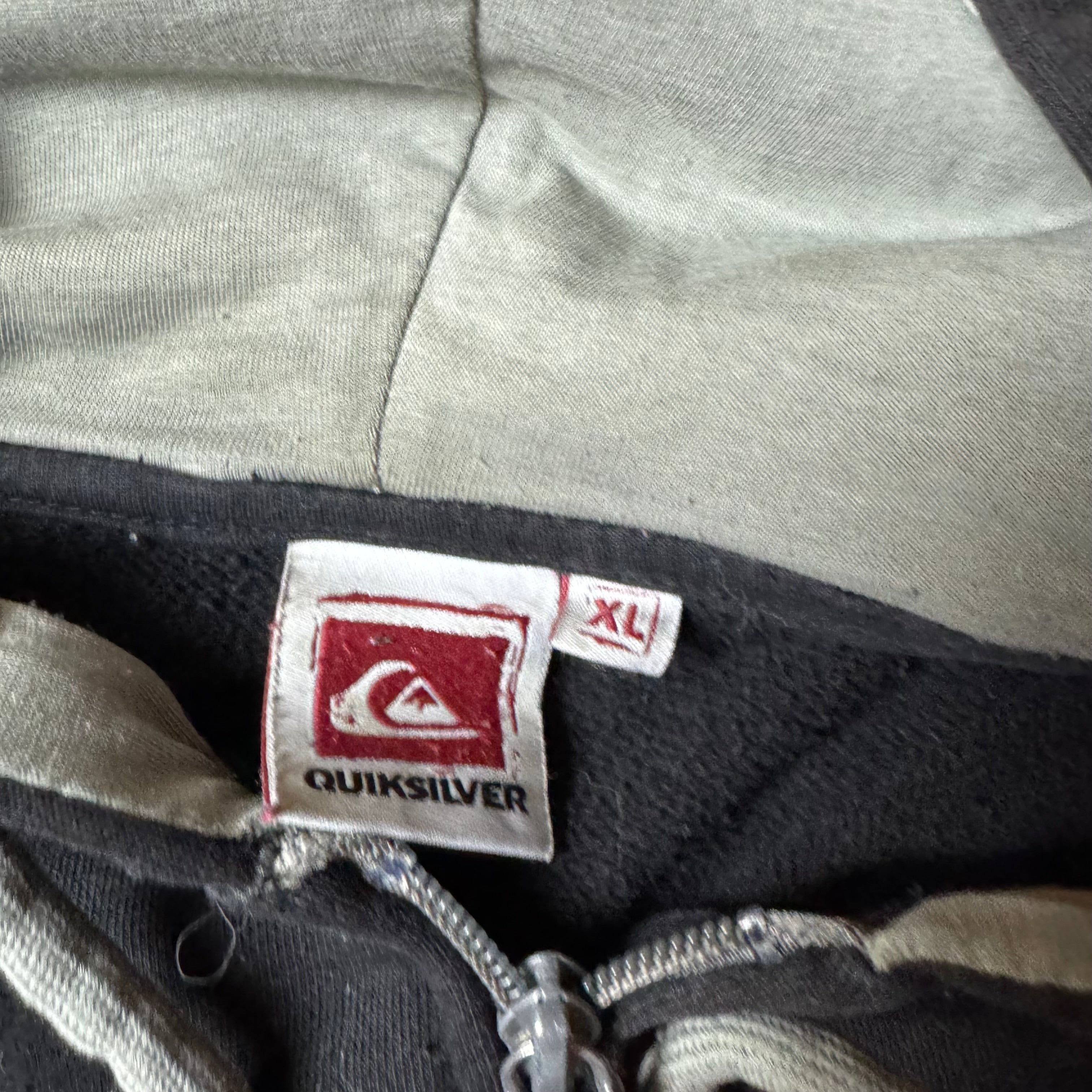 Black Quiksilver Zip Up Hoodie - XL